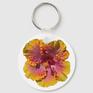 Chaveiro Rosa e Laranja Hibiscus
