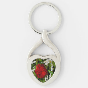 Chaveiro Rosa e Pérolas