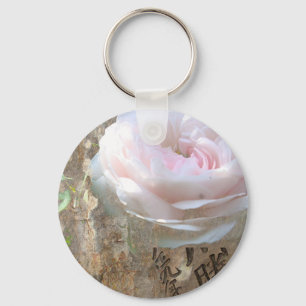 Chaveiro Rosa em madeira