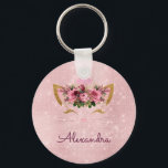Chaveiro Rosa Esbranquiçado - Monograma do Gatinho Princesa<br><div class="desc">Cor-de-rosa-pincel - Rosa Princesa Kitten (Gatinho ou Gato) Monograma Elegante Chaveiro cintilante. Esses Chaveiros podem ser personalizados para incluir seu nome próprio. Estas correntes-chave fazem favores de excelente,  chá de panela ou festa de solteira.</div>