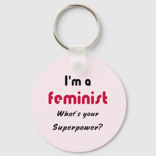 Chaveiro Rosa feminista das citações do poder super