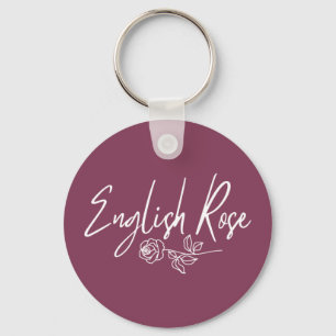 Chaveiro Rosa Inglesa TIPOGRAFIA ESTILO MANUSCRITO