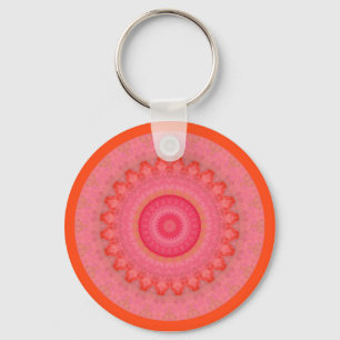Chaveiro Rosa, Laranja e Amarelo Mandala