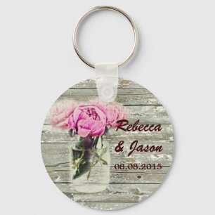 Chaveiro rosa mason obrigado de casamento