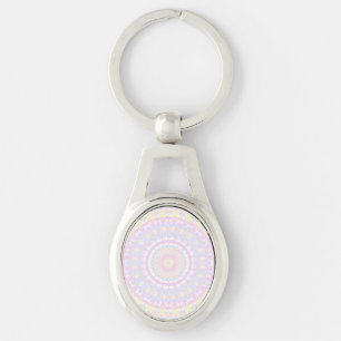 Chaveiro Rosa Pastel, Amarelo, Caleidoscópio Azul