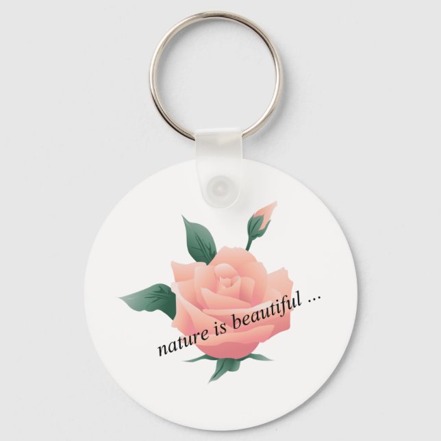 Chaveiro Rosa (Peach) - Natureza bonita (Frente)