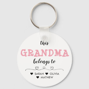 Chaveiro Rosa Personalizado, Esta Vovó Pertence à Chaveir
