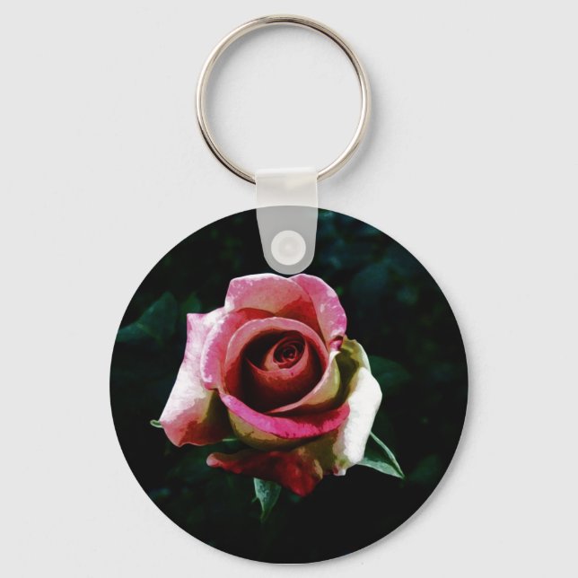 Chaveiro Rosa Pintada a Óleo (Frente)