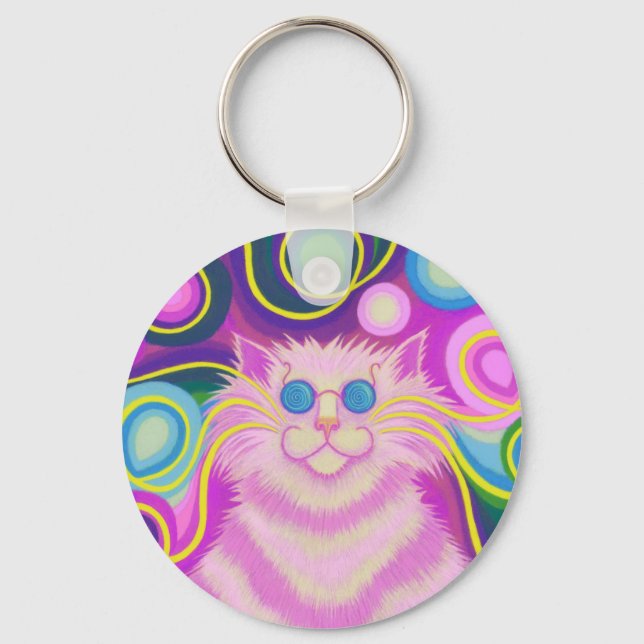 Chaveiro rosa psy-delic (Frente)