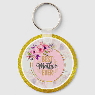 Chaveiro Rosa Rosa Mãe Dia das Mães Eu Melhor Mãe de Todos