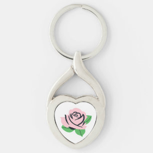 Chaveiro Rosa Rosa Nome Personalizável
