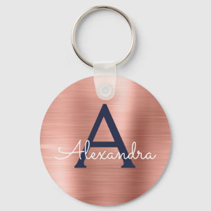 Chaveiro Rosa Rosa Rosa Rosa Dourada Marinho Azul Monograma