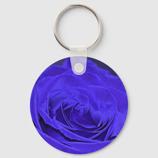 Chaveiro Rosa Veludo Azul (Frente)