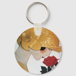 CHAVEIRO ROSA VERMELHA DA SENHORA COM