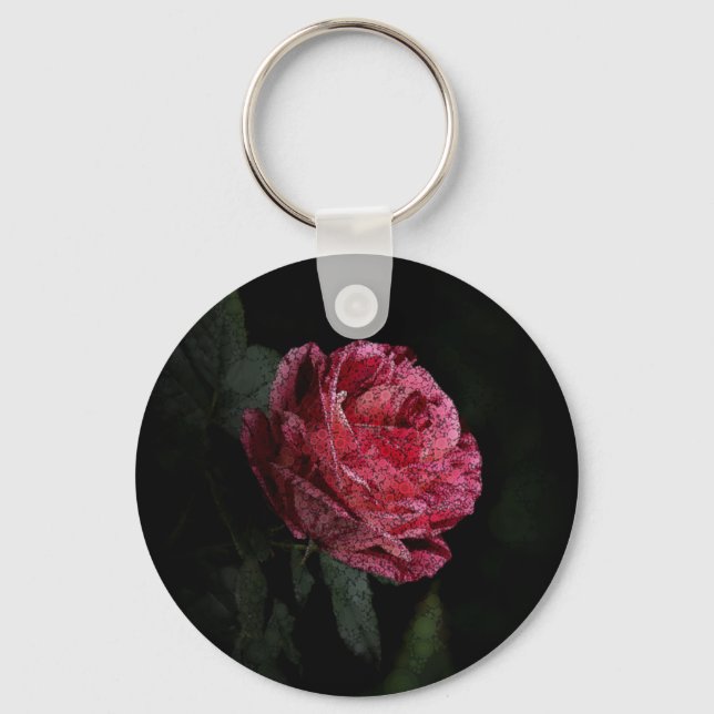 Chaveiro Rosa vermelha Escura (Frente)