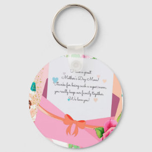 Chaveiro rosa vermelha Floral - Dia de as mães de envelope