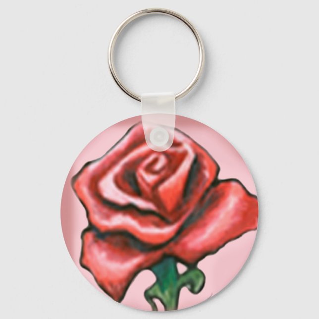 Chaveiro Rosa vermelha solteiro (Frente)