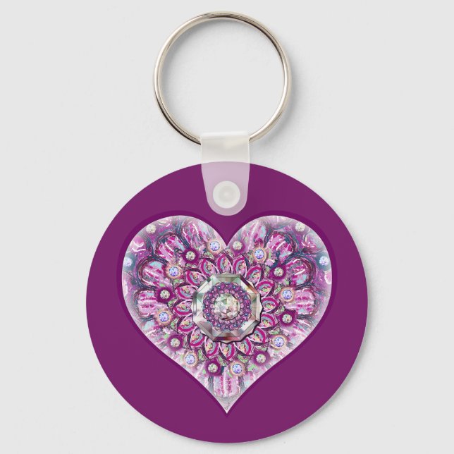 Chaveiro Rosace vermelho cardinal (Frente)