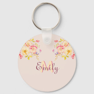 Chaveiro Rosas Amarelas Cor-de-Água Rosa, Monograma