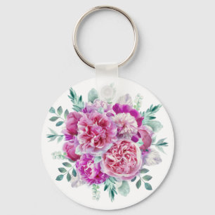 Chaveiro Rosas claro e púrpura