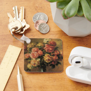 Chaveiro Rosas em um Vaso de Pierre Renoir, Arte Fino Antig