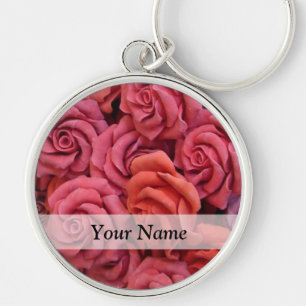 Chaveiro Rosas florais cor de rosa
