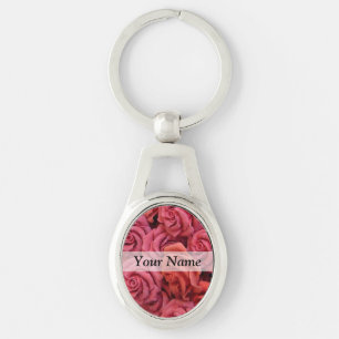 Chaveiro Rosas florais cor de rosa