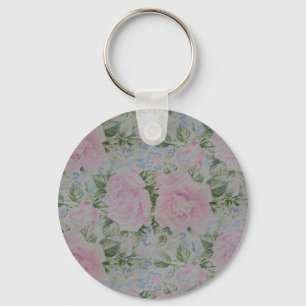 Chaveiro Rosas Florais Rosa Vintage