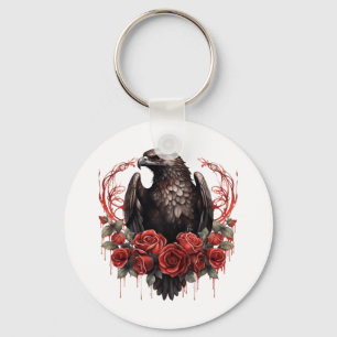 Chaveiro Rosas vermelhas de animais florestais selvagens da