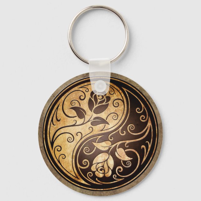 Chaveiro Rosas Yin Yang resistentes (Frente)