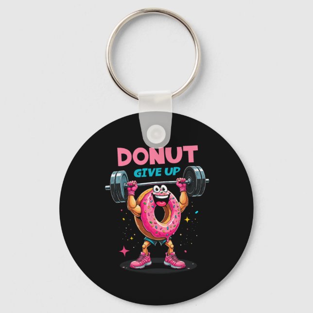 Chaveiro Rosca Donut Desistir Humor Ginásio Treino Piada M (Frente)