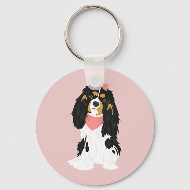 Chaveiro Rosie The Pink Cavalier King Charles Spaniel (Frente)