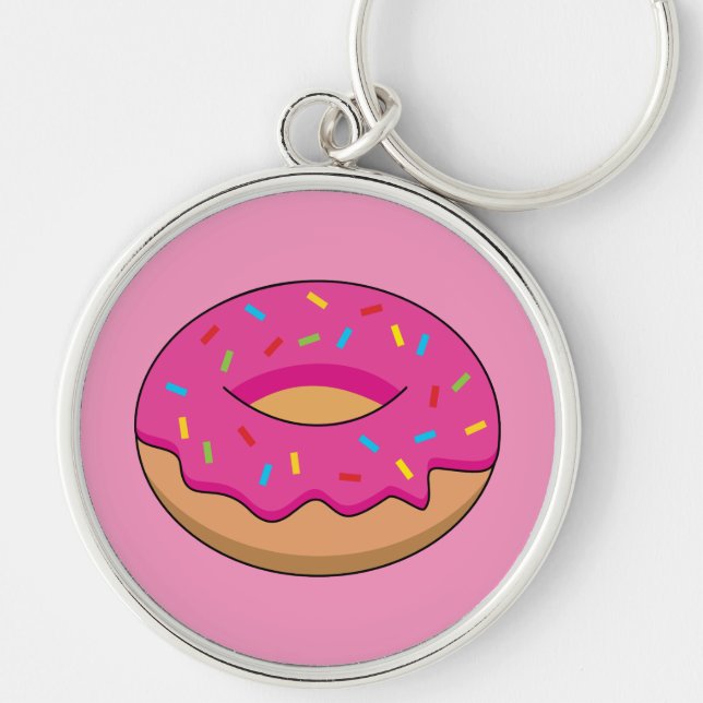 Chaveiro Rosquinha de Morango com Cartoon de Sprinkles (Frente)