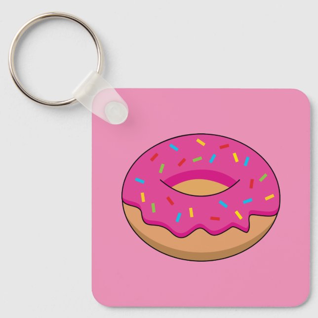 Chaveiro Rosquinha de Morango com Cartoon de Sprinkles (Frente)