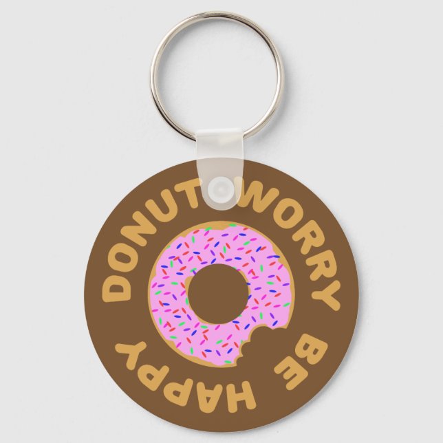 Chaveiro Rosquinha Preocupada Seja Feliz (Frente)