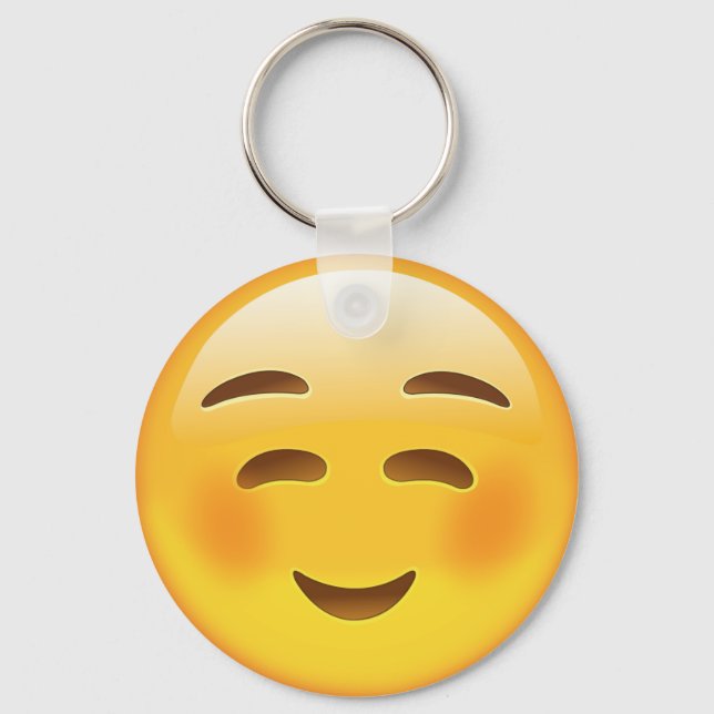 Chaveiro Rosto Branca Sorrindo Emoji (Frente)