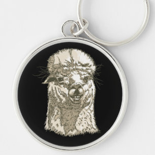 Chaveiro Rosto de Alpaca Real