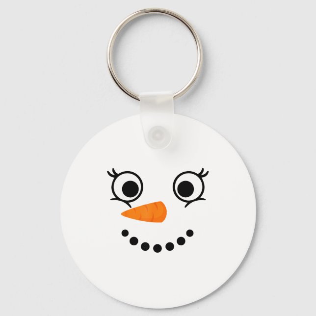 Chaveiro Rosto de Boneco de Neve de Inverno Cílios de Natal (Frente)