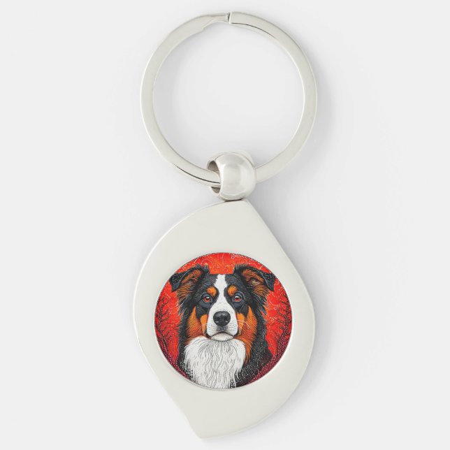 Chaveiro Rosto de cachorro fofo (Frente)