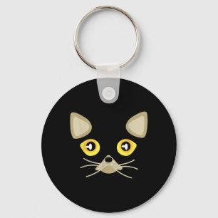 Chaveiro Rosto de Gato Fofo Amantes de Gatos Engraçados Tri
