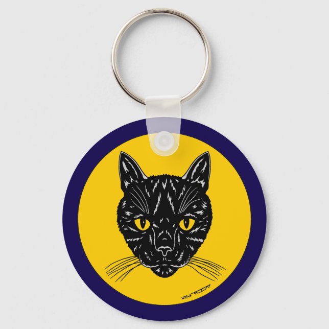 Chaveiro Rosto de Gato Negro (Frente)