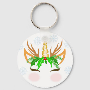 Chaveiro Rosto de Unicórnio de Natal