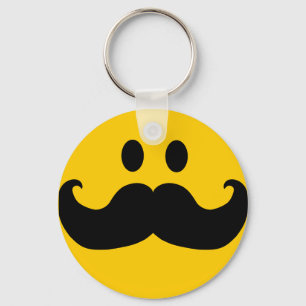 Chaveiro Rosto Feliz Amarelo de bigode