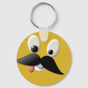 Chaveiro Rosto Feliz Idiota com bigode