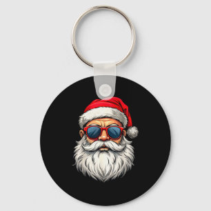 Chaveiro Rosto Legal do Papai Noel Óculos de Sol Retrô Nata