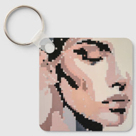 Chaveiro Rosto sereno em pixel art