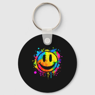 Chaveiro Rosto Sorridente Feliz com Salpico de Tinta Cara S