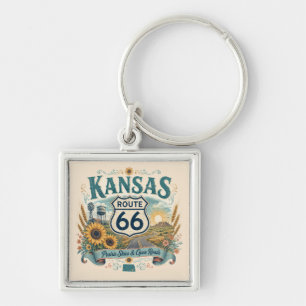 Chaveiro Rota 66 Kansas Rainha Charme do Campo de Girassóis