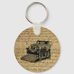 Chaveiro roteiros jornalísticos burlap antique tywrite