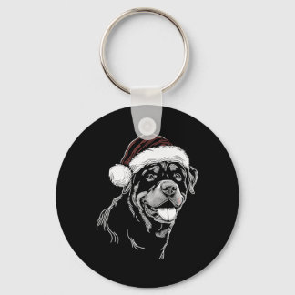 Chaveiro Rottweiler Cachorro Chapéu de Papai Noel Natal Xma